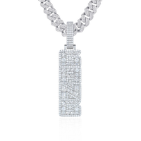 Custom Iced Mix-cut Vertical Pendant - 51mm