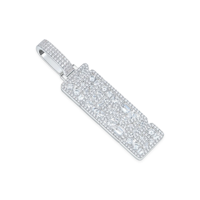 Custom Iced Mix-cut Vertical Pendant
