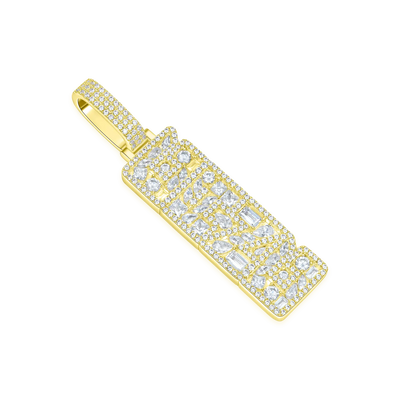 Custom Iced Mix-cut Vertical Pendant