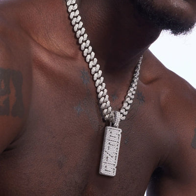 Custom Iced Vertical Letter Pendant