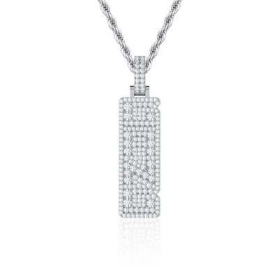 Custom Iced Vertical Letter Pendant