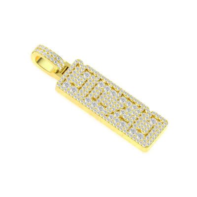 Custom Iced Vertical Letter Pendant