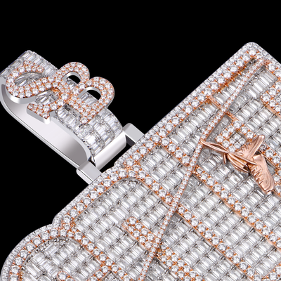 APORRO Premium Custom Iced Name Pendant With Emerald Cut Diamonds