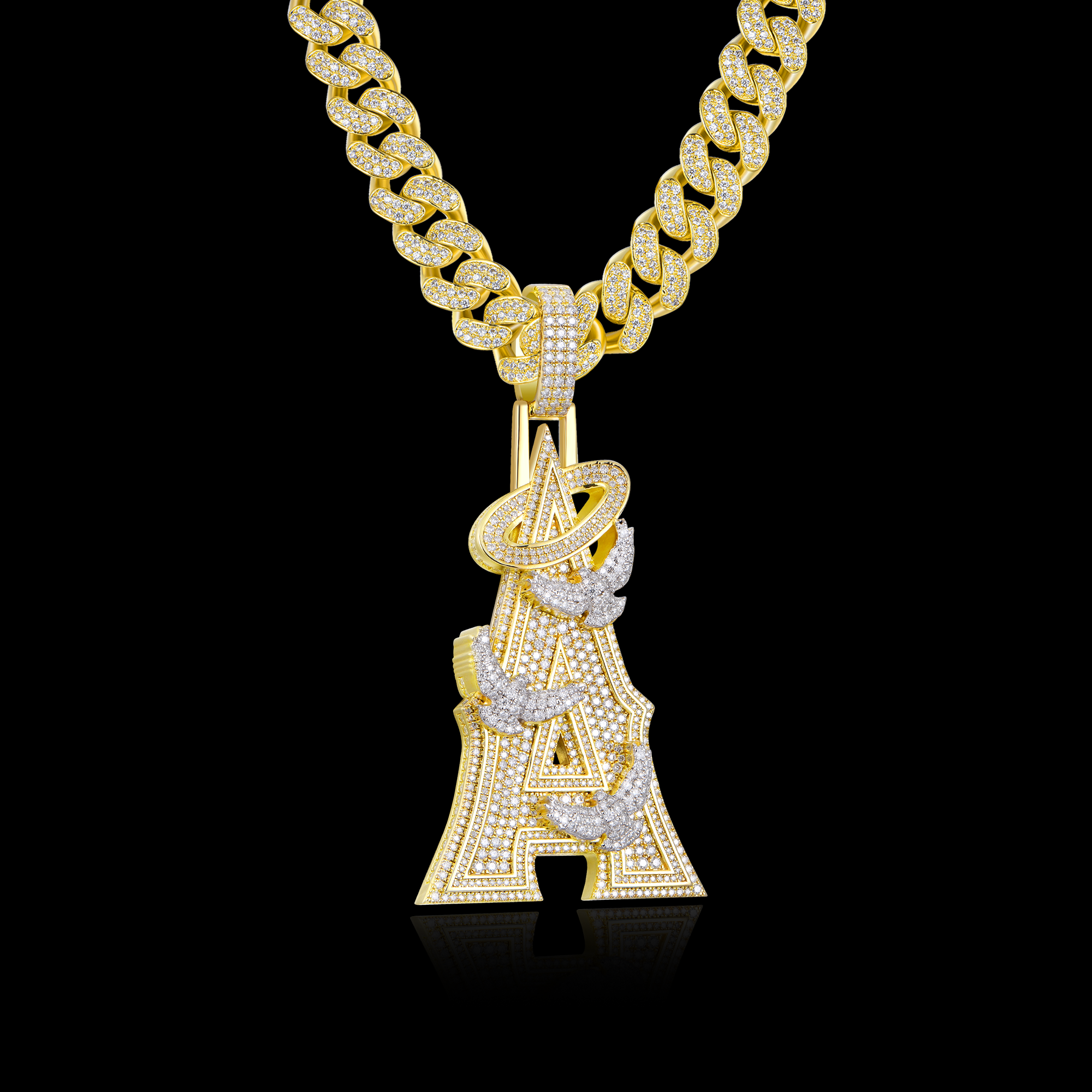 Custom Collection APORRO Premium Custom Fully Iced Out Letter A Pendant