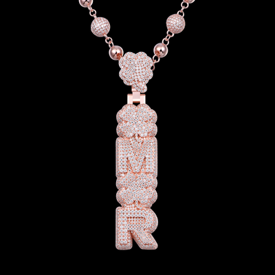 APORRO Premium Custom 2.5inches Iced Vertial Style Name Pendant