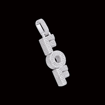 APORRO Premium Custom 3D Fully Iced Out Vertial Style Name Pendant