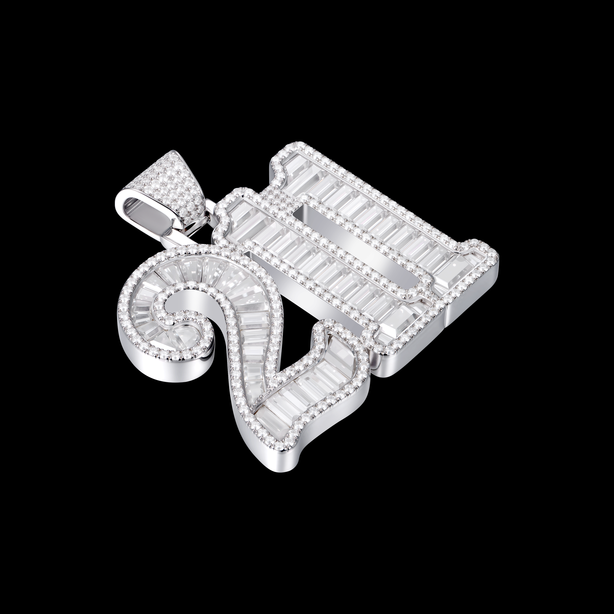 APORRO Premium Custom Baguette Cut Letters Pendant