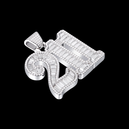 APORRO Premium Custom Baguette Cut Letters Pendant