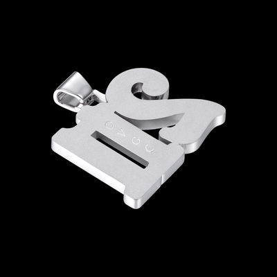 APORRO Premium Custom Iced Baguette Cut Numbers Pendant