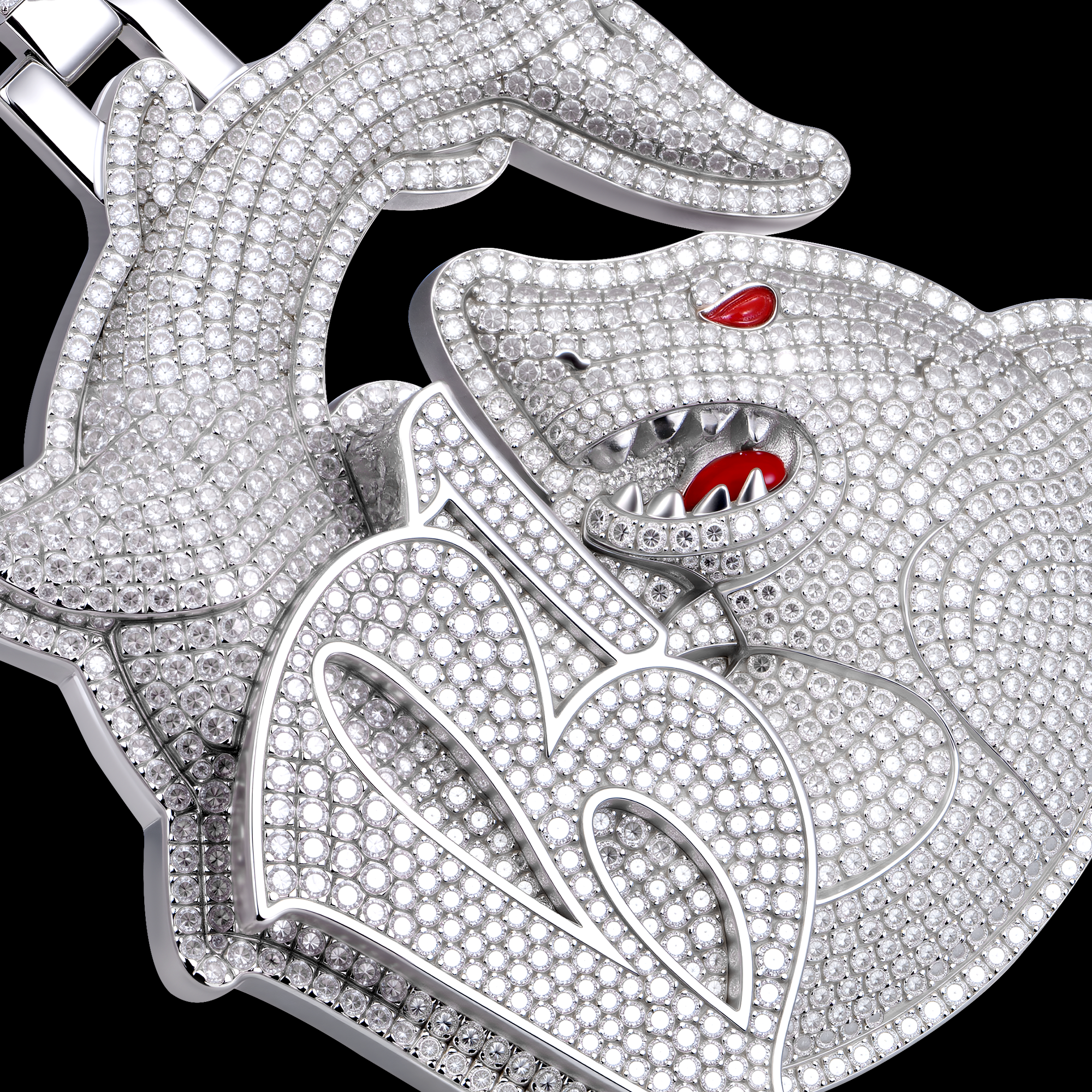 APORRO Premium Custom 3D Iced Shark Pendant