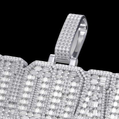APORRO Premium Custom Iced Letters Pendant With Emerald Cut Diamonds