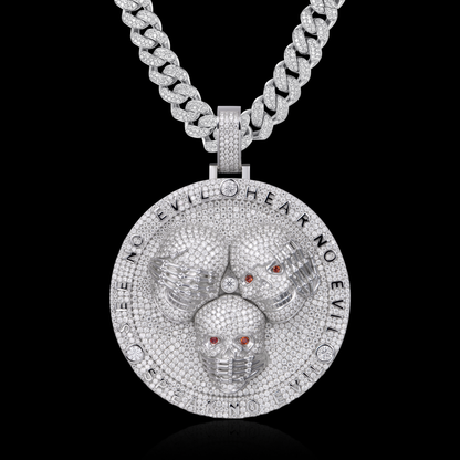 APORRO Premium Custom 3D Iced Skull Pendant