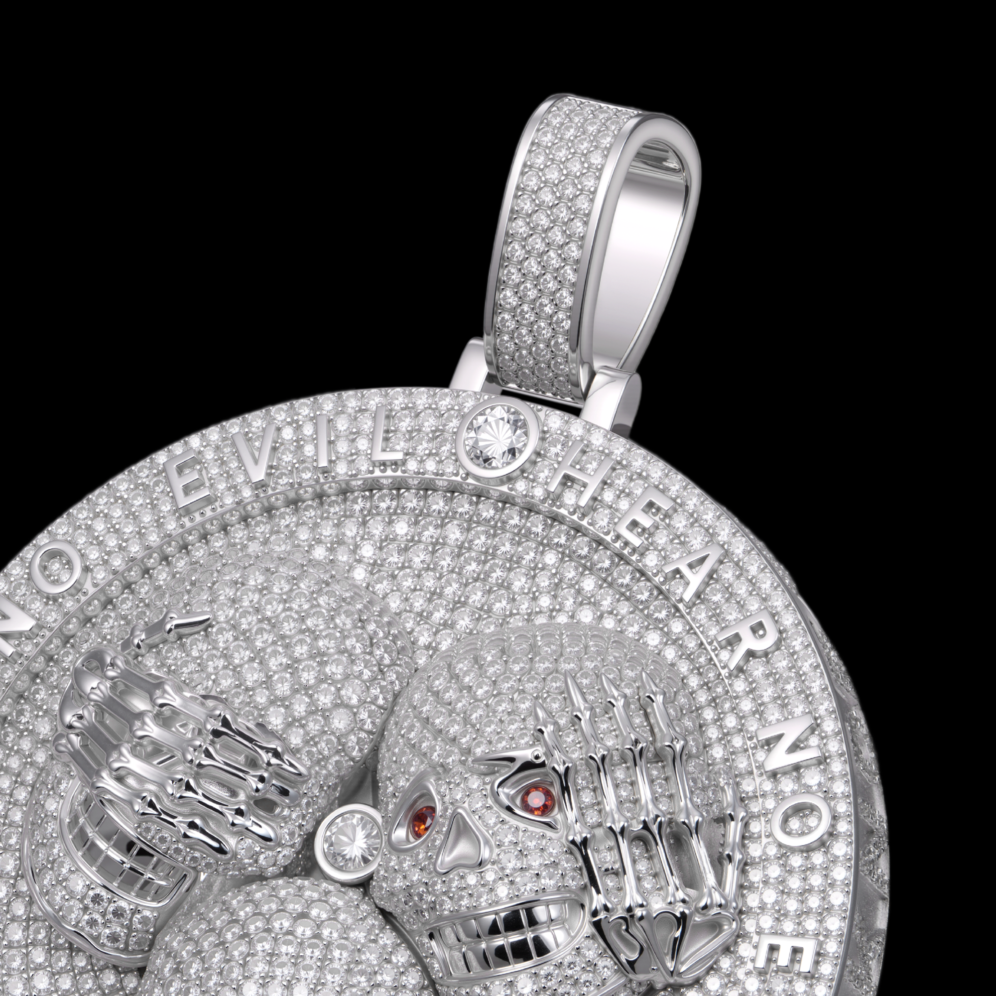 APORRO Premium Custom 3D Iced Skull Pendant