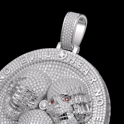 APORRO Premium Custom 3D Iced Skull Pendant