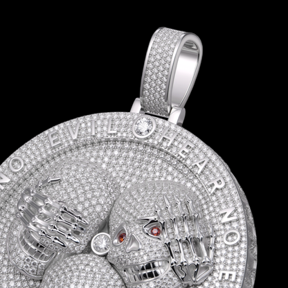 APORRO Premium Custom 3D Iced Skull Pendant