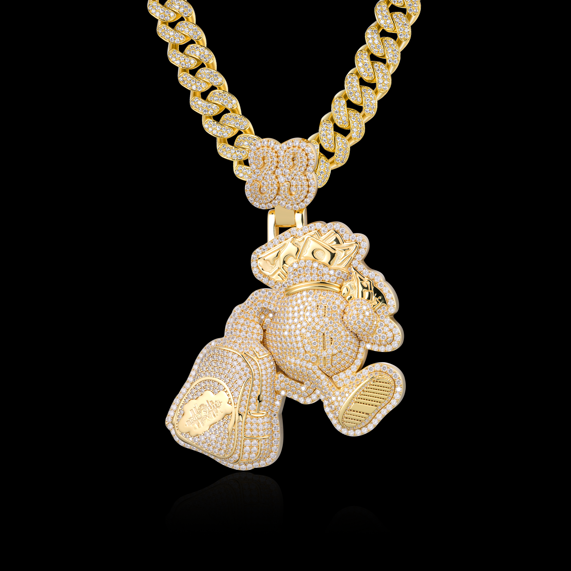 APORRO Premium Custom 3D Iced Money Bag Logo Pendant