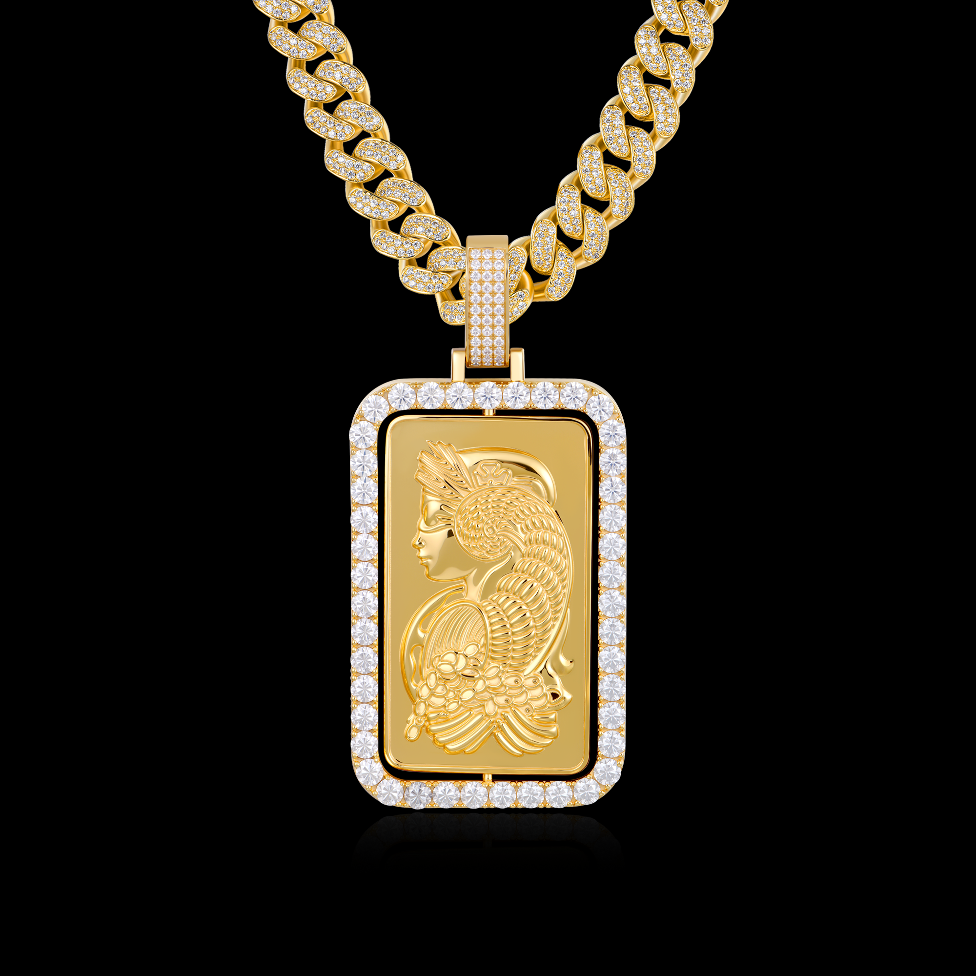 APORRO Premium Custom 14K Gold Double-sided Dogtag Pendant
