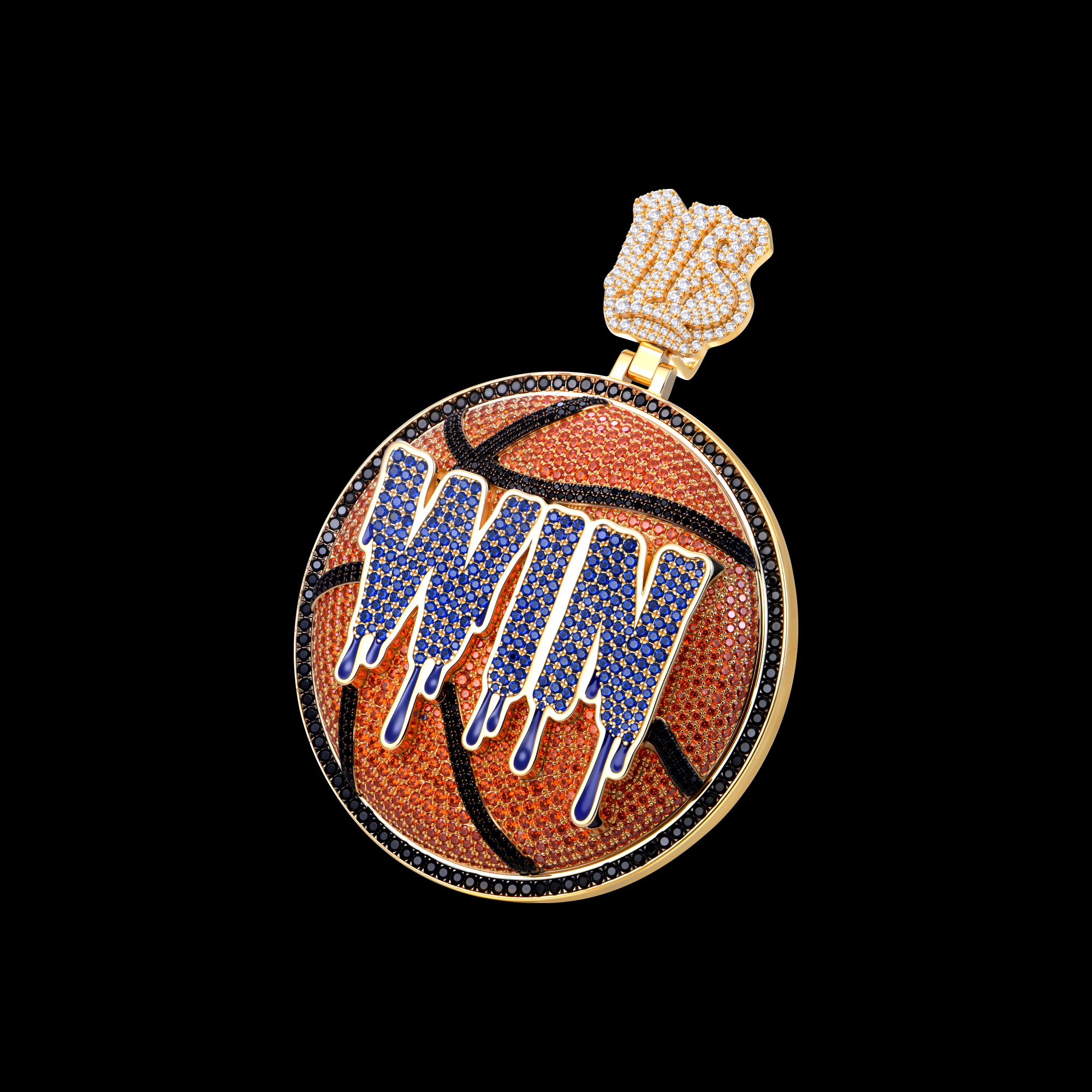 APORRO Premium Custom 3D Iced Basketball Pendant