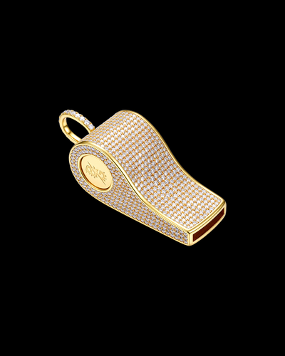 APORRO Premium Custom Fully Iced Whistle Pendant – Functional & Customizable