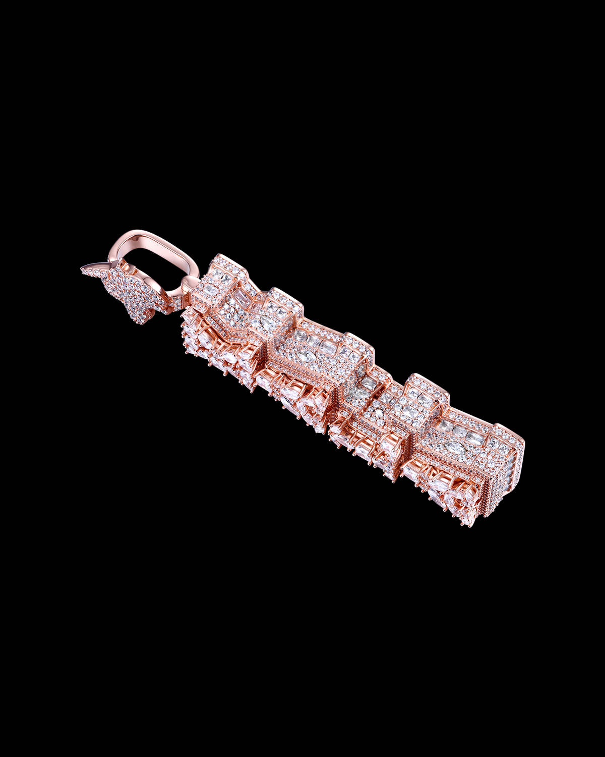 APORRO Premium Custom Multi-Layer Fully Iced Vertical Letter Pendant