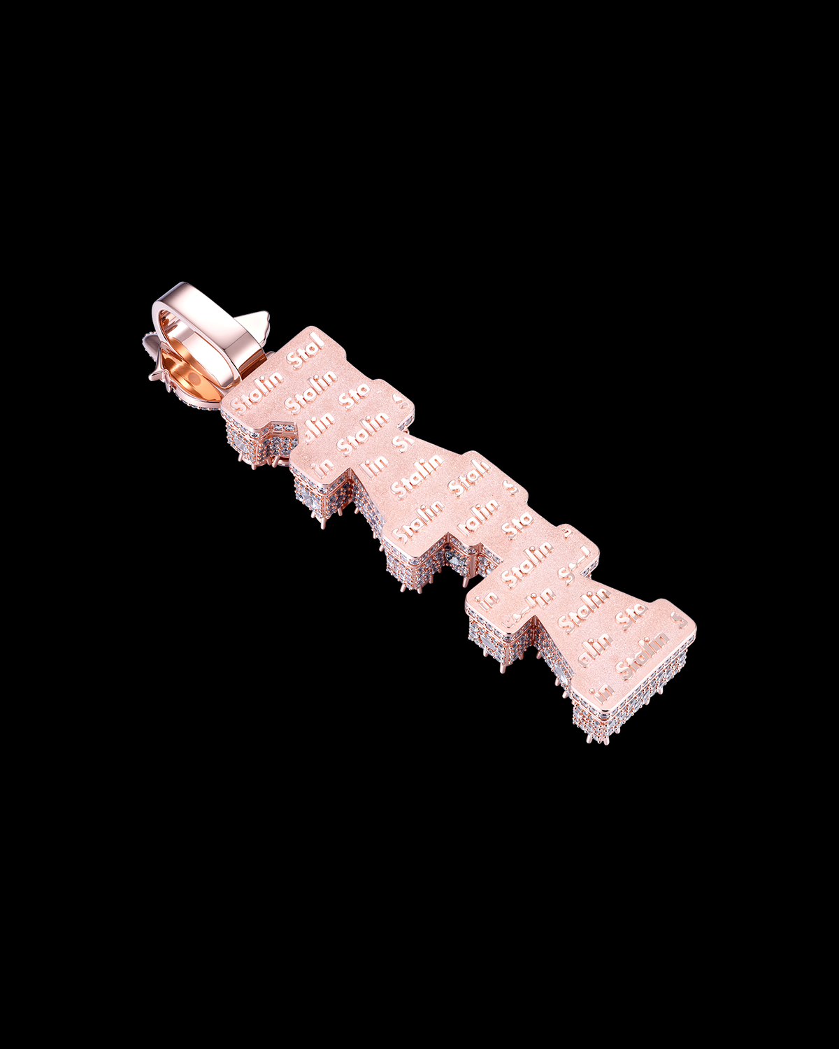 APORRO Premium Custom Multi-Layer Fully Iced Vertical Letter Pendant