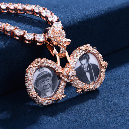 Custom Rose Infinity Frame Pendant-51mm