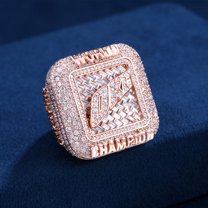 Custom Square Diamond Weave Championship Ring