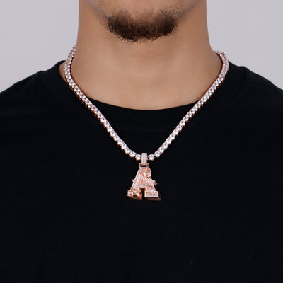 Custom Rose Font Pendant - Single Letter