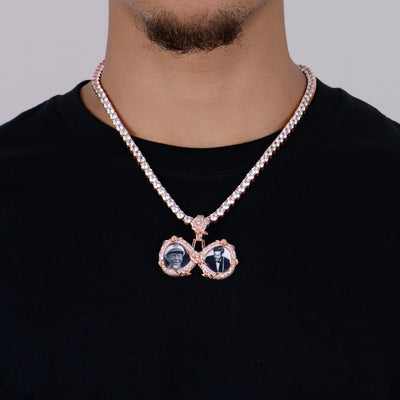 Custom Rose Infinity Frame Pendant-51mm