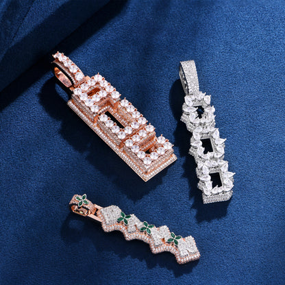 Custom 3D Four-Leaf Clover Font Pendant