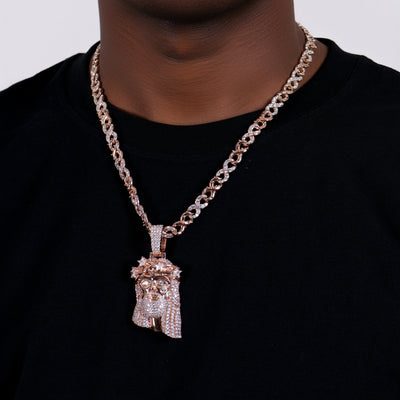 Rose Gold Stellar Jesus Pendant - Medium