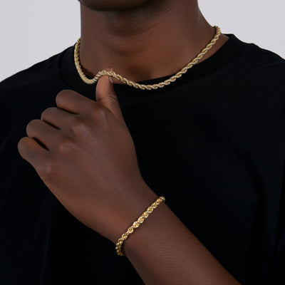4.5mm Rope Chain & Bracelet Set