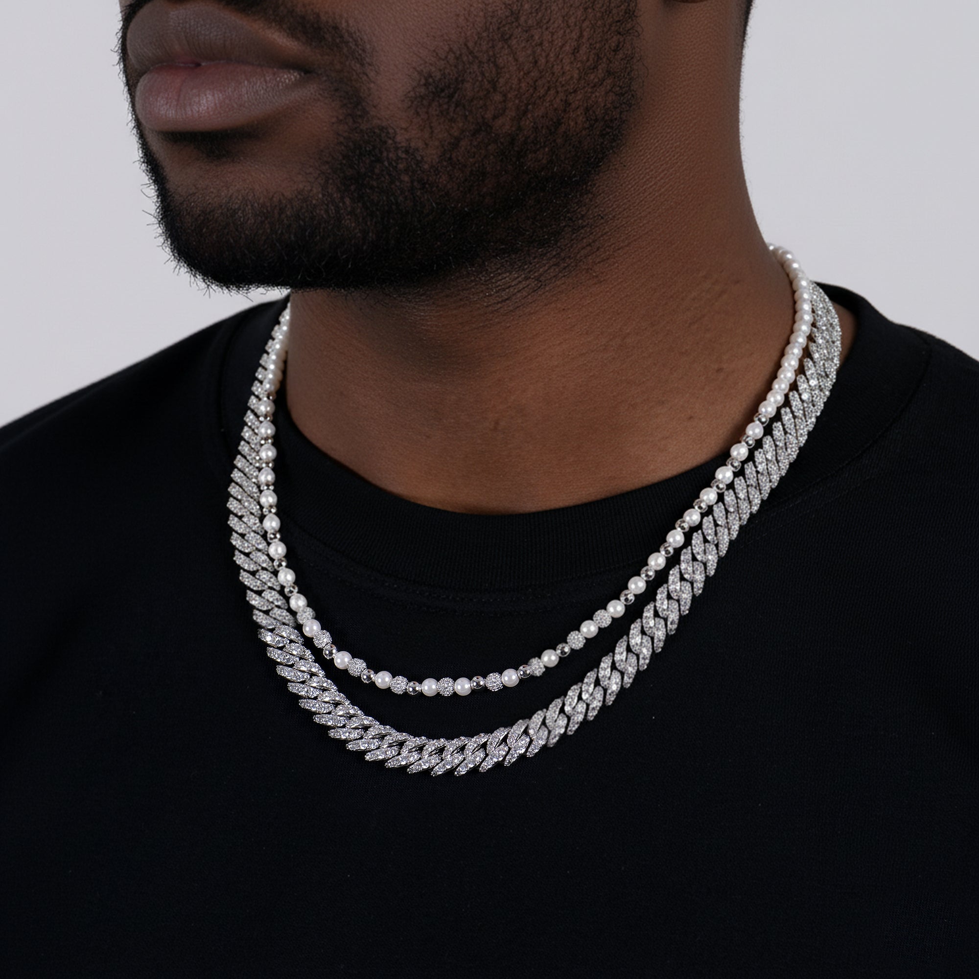 8mm 14K Gold Men's Refined Metal Layer Chain Set - Urban Jewelry – APORRO