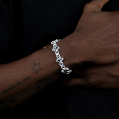 Moissanite Luminous Clover Bracelet - Pink Diamond