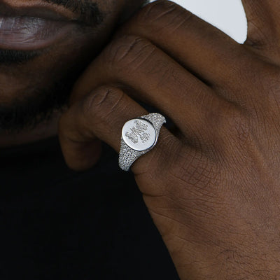 Custom Iced Signet Ring - Pattern