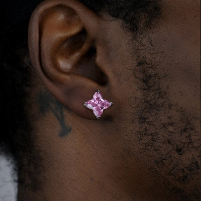 Solid Clover Cut Stud Earrings - Single