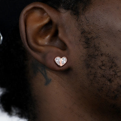 Radiant Hearts Entwined Stud Earrings - Single