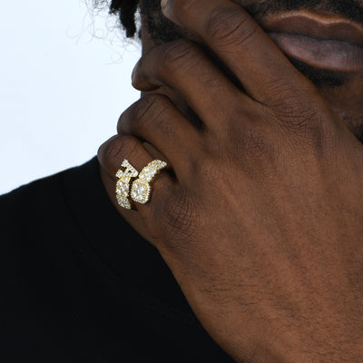 Custom Baguette Cut Mix Letter Ring