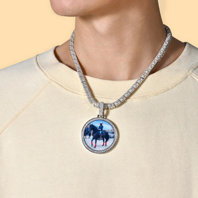 Custom Moissanite Photo Pendant