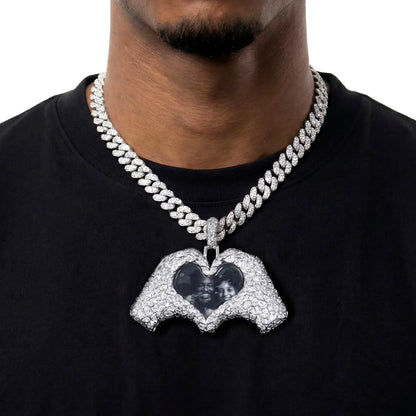 Heart-Shaped Intricate Cut Inlay Pendant