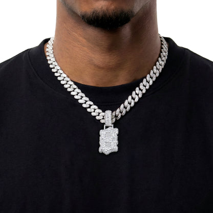 Custom Shaped Diamond Double-Layer Pendant - 35mm