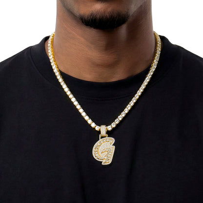 Custom Shaped Diamond 3D Lucida Font Pendant -30mm