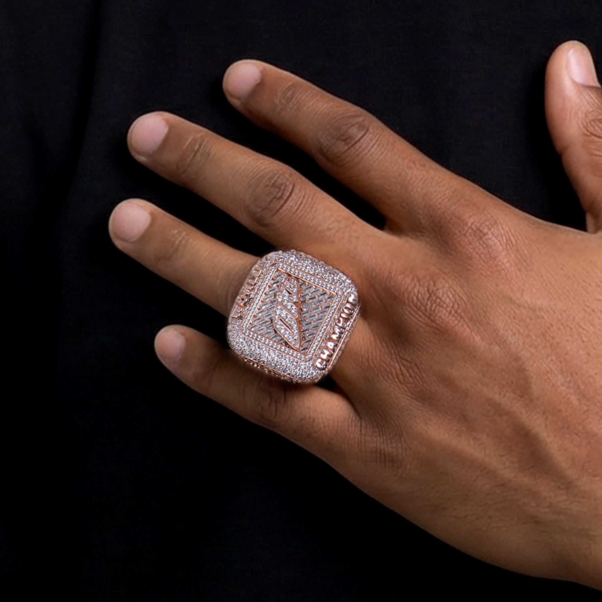 Custom Square Diamond Weave Championship Ring