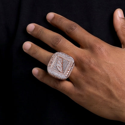 Custom Square Diamond Weave Championship Ring