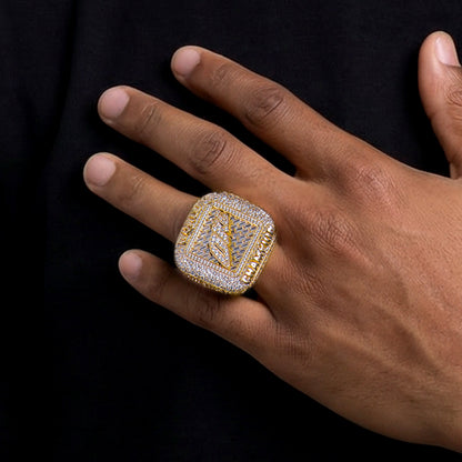 Custom Square Diamond Weave Championship Ring