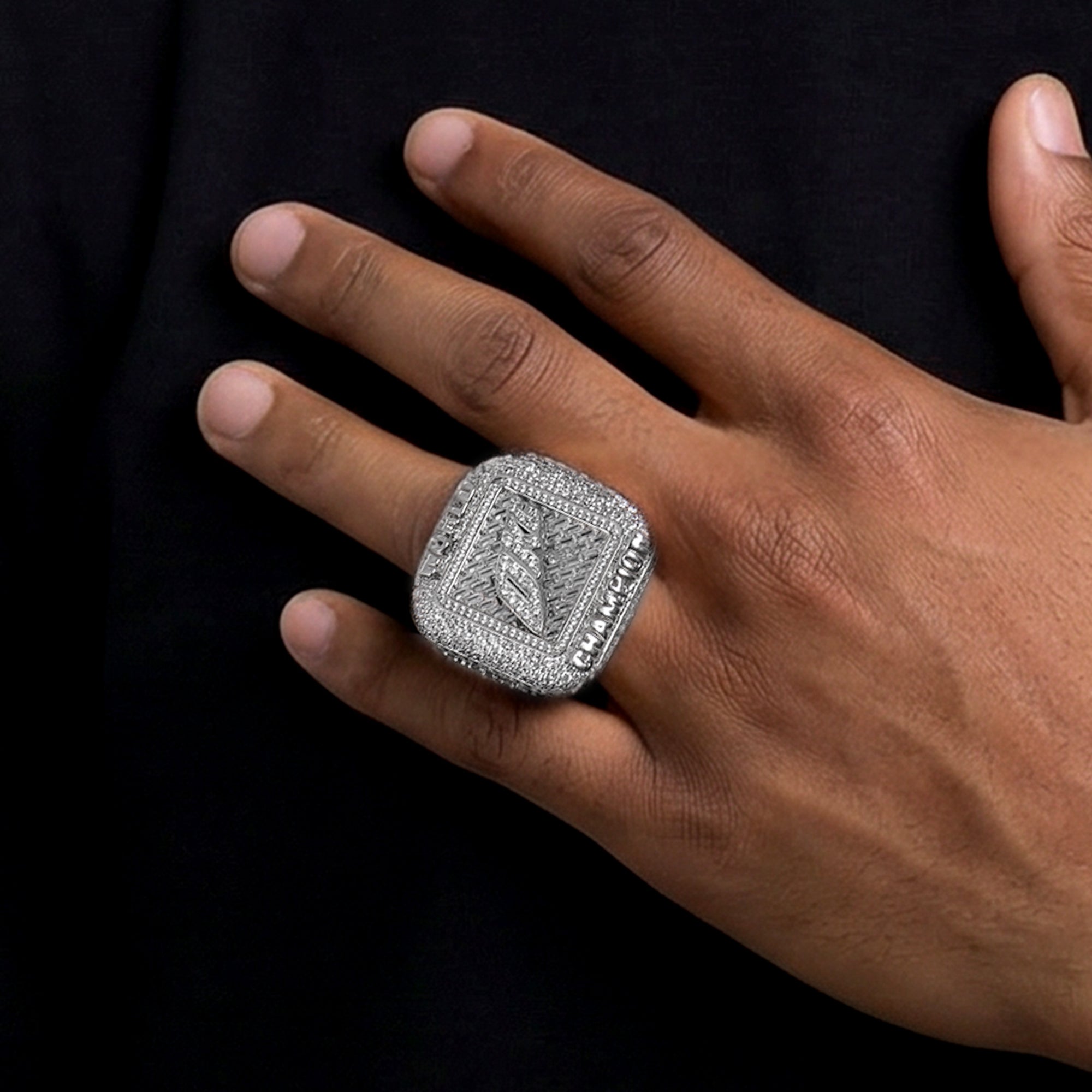 Custom Square Diamond Weave Championship Ring