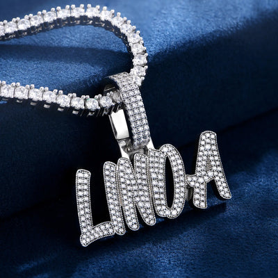 Custom Moissanite Romantic Name Pendant