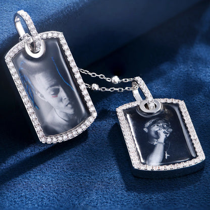 Custom Double Dog Tag Photo Frame Pendant