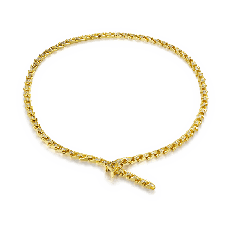 Aporro A® Iced Out Adjustable Snake Necklace - 8mm - APORRO