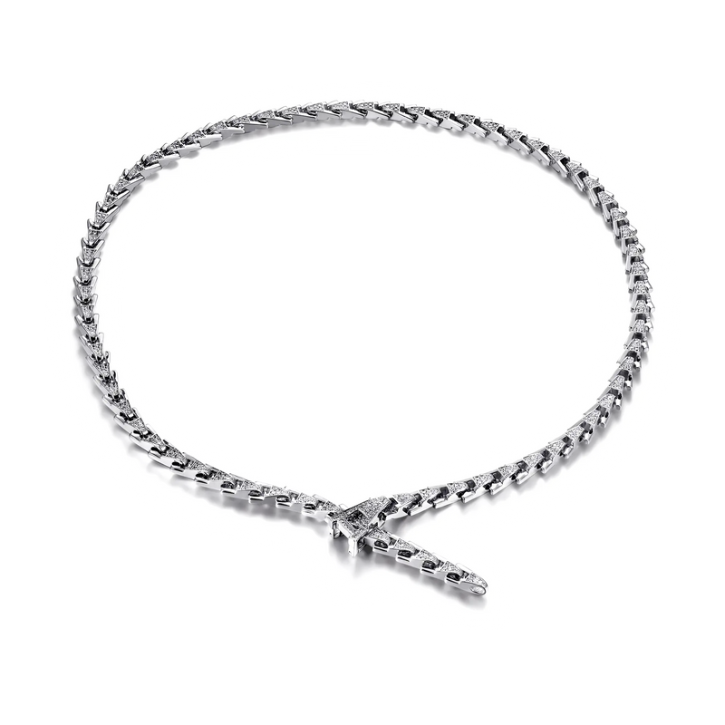 Aporro A® Iced Out Adjustable Snake Necklace - 8mm - APORRO